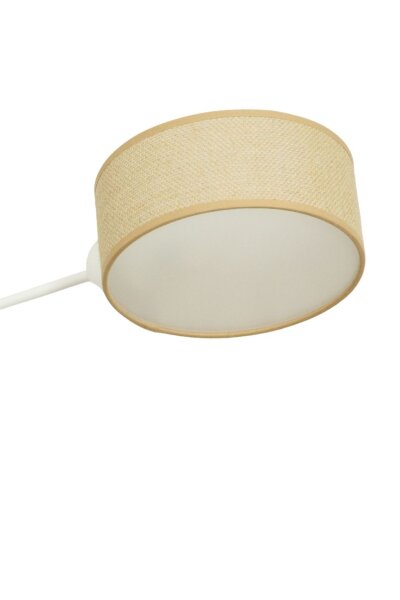 Deckenlampe Stoff Weiß Beige E27 L:80 cm dekorativ