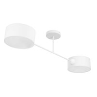 Deckenlampe blendarm Stoff Weiß E27 L:80 cm wohnlich