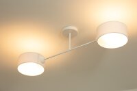 Deckenlampe blendarm Stoff Weiß E27 L:80 cm wohnlich