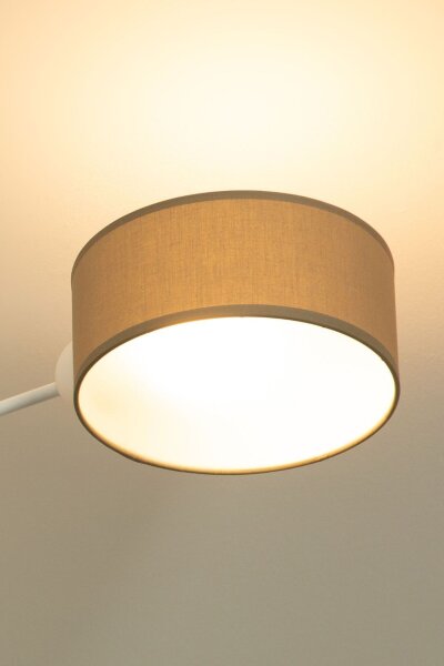 Deckenlampe Stoff Dunkelbeige Weiß E27 L:80 cm