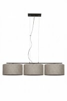 Pendelleuchte Leinen Schwarz Beige E27 L:100 cm
