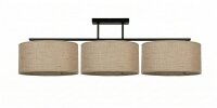 Deckenlampe Leinen Schwarz E27 L:70 cm gemütlich
