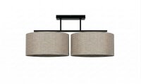 Deckenlampe Leinen Schwarz Beige E27 L:70 cm wohnlich