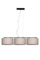 Pendelleuchte Leinen Schwarz Nickel E27 L:100 cm