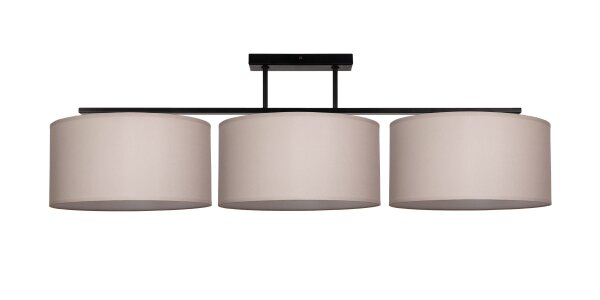 Deckenlampe Leinen Schwarz E27 L:100 cm gemütlich
