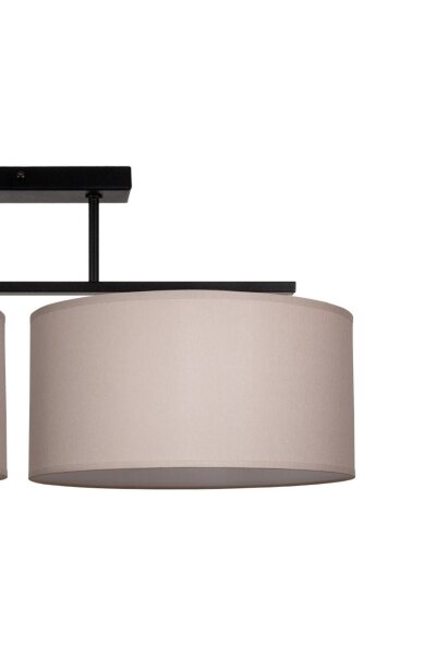 Deckenlampe Leinen Schwarz E27 L:100 cm gemütlich