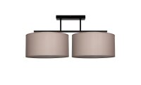Deckenlampe blendarm Leinen Schwarz E27 L:70 cm