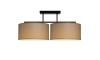 Deckenlampe blendarm Leinen Schwarz E27 L:70 cm