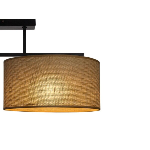 Deckenlampe Leinen Schwarz Natur E27 L:100 cm