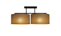 Deckenlampe Leinen Schwarz Natur E27 L:70 cm wohnlich