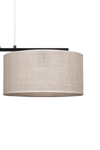 Pendelleuchte Leinen Beige Schwarz E27 L:100 cm