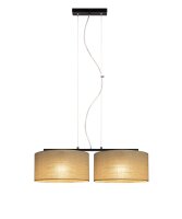 Pendelleuchte Leinen Schwarz E27 L:70 cm dekorativ