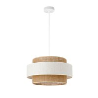 Pendelleuchte Jute Wei&szlig; Natur Beige E27 &Oslash;40 cm