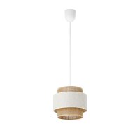 Pendelleuchte Jute Wei&szlig; Natur Beige E27 &Oslash;20 cm