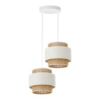 Pendelleuchte Jute Wei&szlig; Natur Beige E27 &Oslash;30 cm