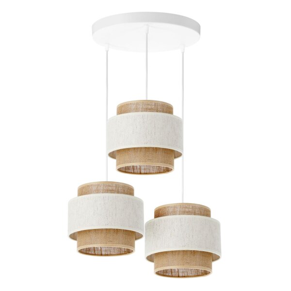 Pendelleuchte Jute Weiß Natur Beige E27 Ø45 cm