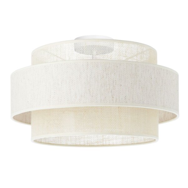 Deckenlampe Jute Weiß Creme E27 Ø40 cm gemütlich