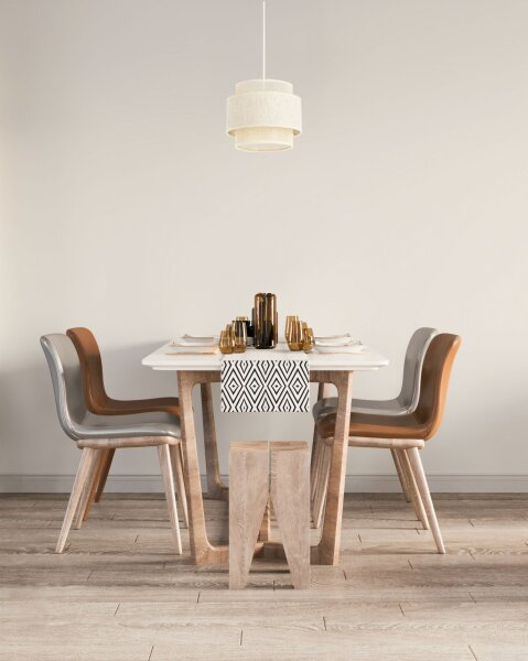 Pendelleuchte Jute Weiß Creme E27 Ø20 cm gemütlich