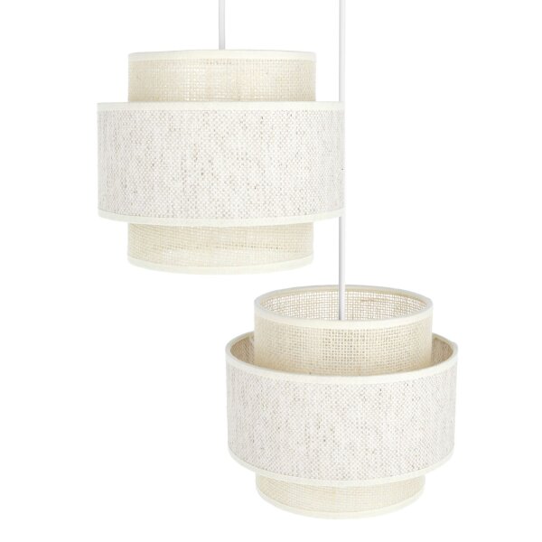 Pendelleuchte Jute Weiß Creme E27 Ø30 cm gemütlich