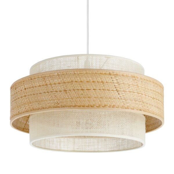 Pendelleuchte Jute Weiß Natur E27 Ø40 cm gemütlich