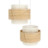 Pendelleuchte Jute Weiß Natur E27 Ø30 cm...