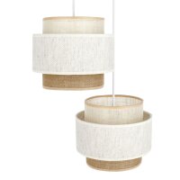 Pendelleuchte Jute Weiß Natur E27 Ø30 cm...