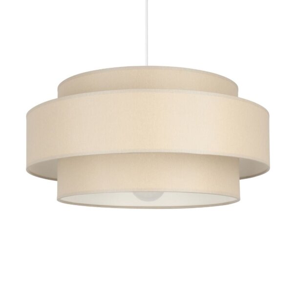 Pendelleuchte blendarm Stoff Weiß Beige E27 Ø40 cm