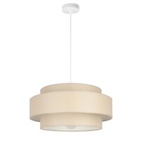 Pendelleuchte blendarm Stoff Wei&szlig; Beige E27 &Oslash;40 cm