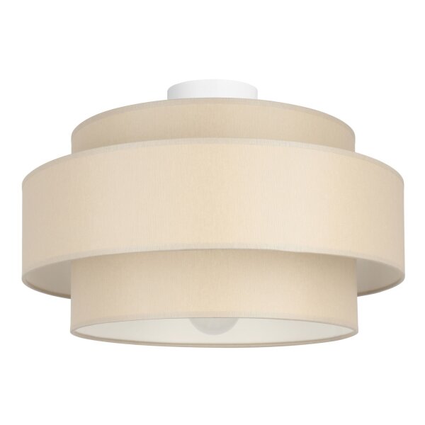 Deckenlampe Stoff Weiß Beige E27 Ø40 cm gemütlich