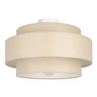 Deckenlampe Stoff Wei&szlig; Beige E27 &Oslash;40 cm gem&uuml;tlich