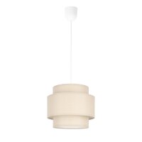 Pendelleuchte Stoff Wei&szlig; Beige E27 &Oslash;20 cm wohnlich