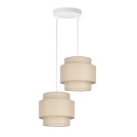 Pendelleuchte Stoff Wei&szlig; Beige E27 &Oslash;30 cm wohnlich