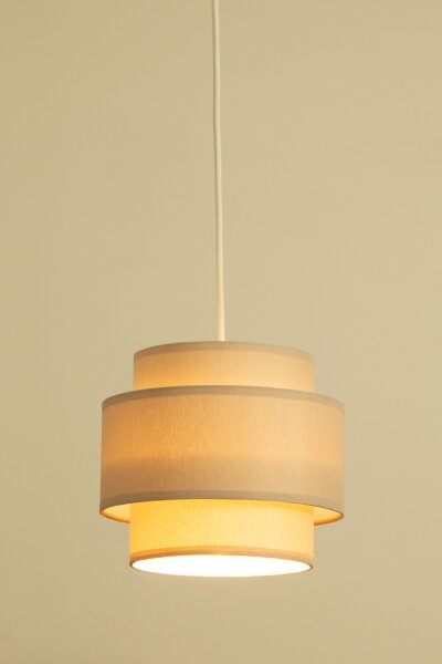Pendelleuchte Stoff Weiß Beige E27 Ø45 cm wohnlich