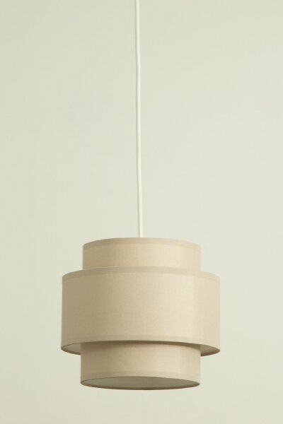 Pendelleuchte Stoff Weiß Beige E27 Ø45 cm wohnlich