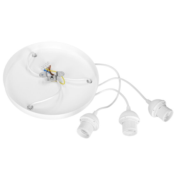 Pendelleuchte Stoff Weiß Beige E27 Ø45 cm wohnlich