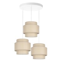 Pendelleuchte Stoff Wei&szlig; Beige E27 &Oslash;45 cm wohnlich