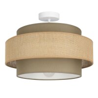 Deckenlampe Stoff Beige Wei&szlig; E27 &Oslash;40 cm dekorativ