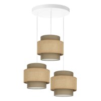 Pendelleuchte Stoff Wei&szlig; Beige E27 &Oslash;45 cm blendarm