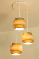 Pendelleuchte Stoff Weiß Beige E27 Ø45 cm...