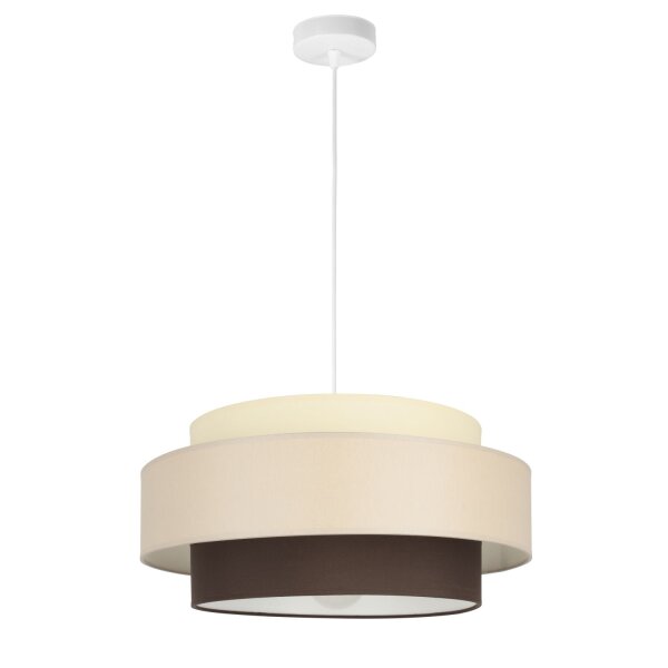 Pendelleuchte Stoff Weiß Ecru Beige E27 Ø40 cm