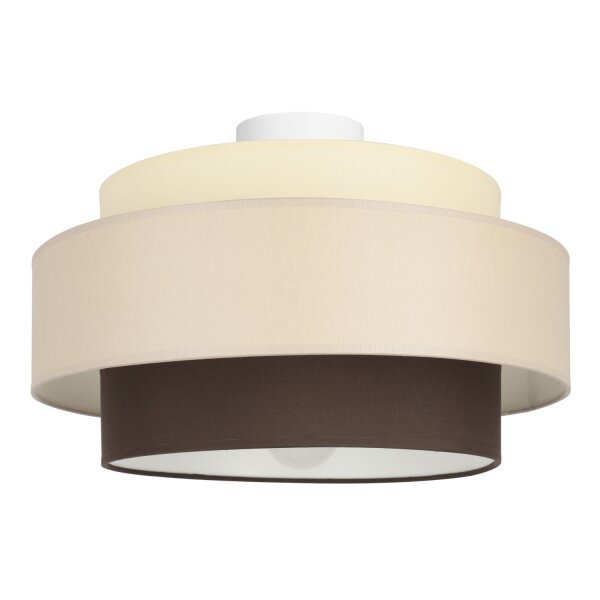 Deckenlampe Stoff Weiß Ecru Beige E27 Ø40 cm wohnlich