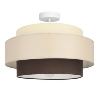 Deckenlampe Stoff Wei&szlig; Ecru Beige E27 &Oslash;40 cm blendarm