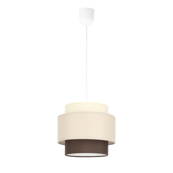 Pendelleuchte Stoff Weiß Ecru Beige E27 Ø20 cm