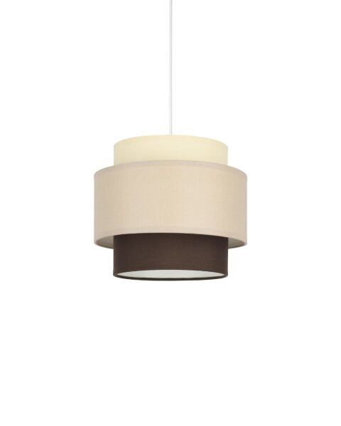Pendelleuchte Stoff Weiß Ecru Beige E27 Ø20 cm