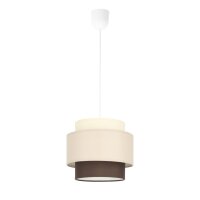 Pendelleuchte Stoff Wei&szlig; Ecru Beige E27 &Oslash;20 cm