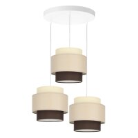 Pendelleuchte Stoff Wei&szlig; Ecru Beige E27 &Oslash;45 cm