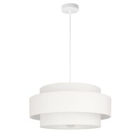 H&auml;ngelampe blendarm Stoff Wei&szlig; E27 &Oslash;40 cm wohnlich