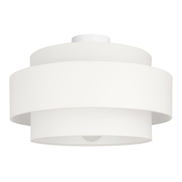 Deckenlampe blendarm Stoff Weiß E27 Ø40 cm wohnlich