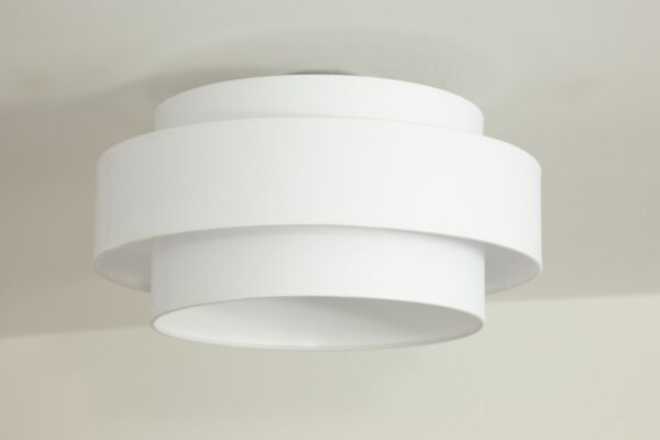 Deckenlampe blendarm Stoff Weiß E27 Ø40 cm wohnlich