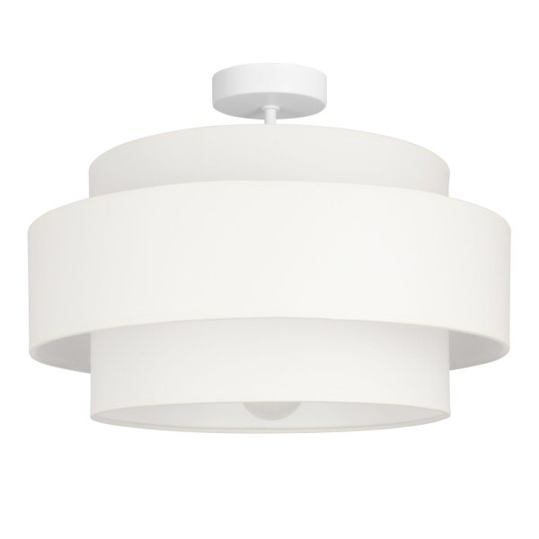 Deckenlampe blendarm Stoff Weiß E27 Ø40 cm gemütlich